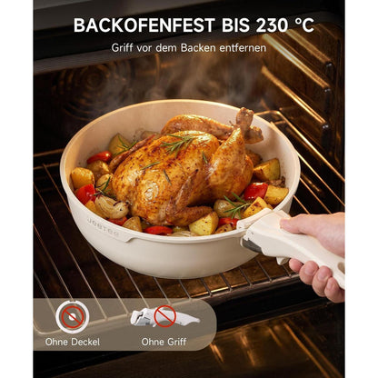 JEETEE Pfannenset Induktion 8-tlg. mit abnehmbarem Griff