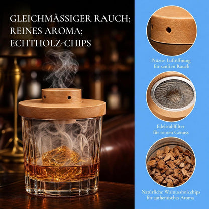 Whiskey Smoker Kit mit 5 Holzchips – Cocktail Räucherset