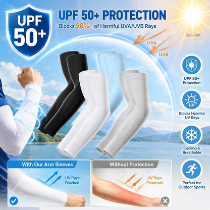 4er-Set UV-Schutz Armlinge Damen Herren – Kühlung & Komfort