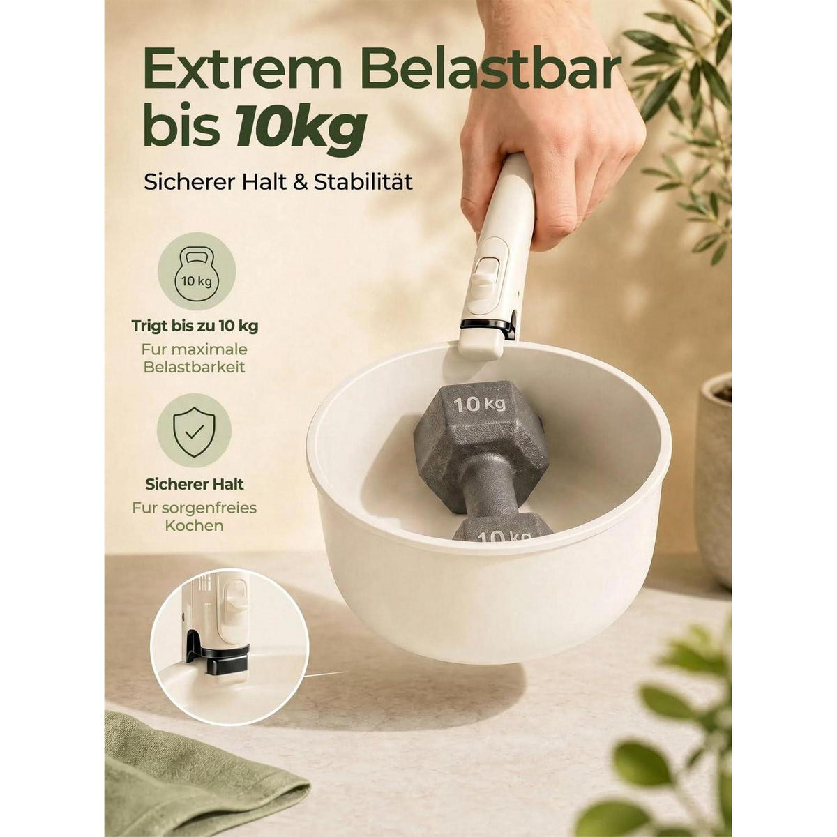 17-teiliges Keramik Topfset mit abnehmbarem Griff – Induktionsgeeignet
