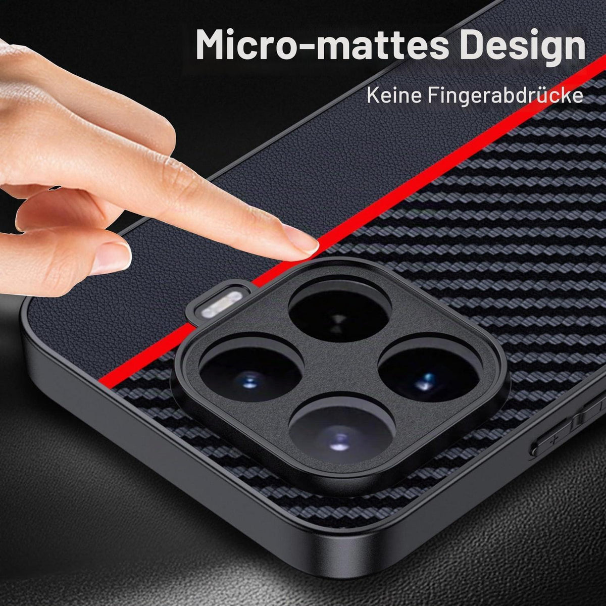 Xiaomi 17T Pro Hülle: Wasserdicht, Stoßfest & Kohlefaser Rot/Schwarz