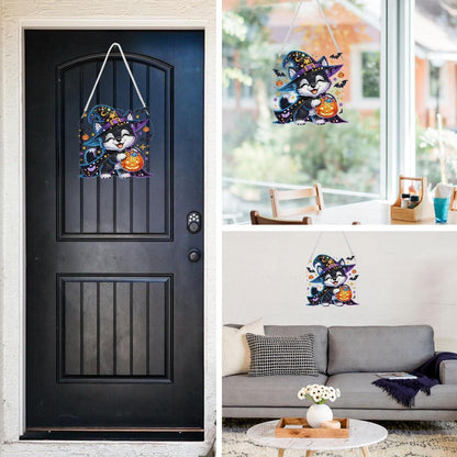 5D Husky Welpe Diamond Painting Anhänger – DIY Fensterbild & Geschenk