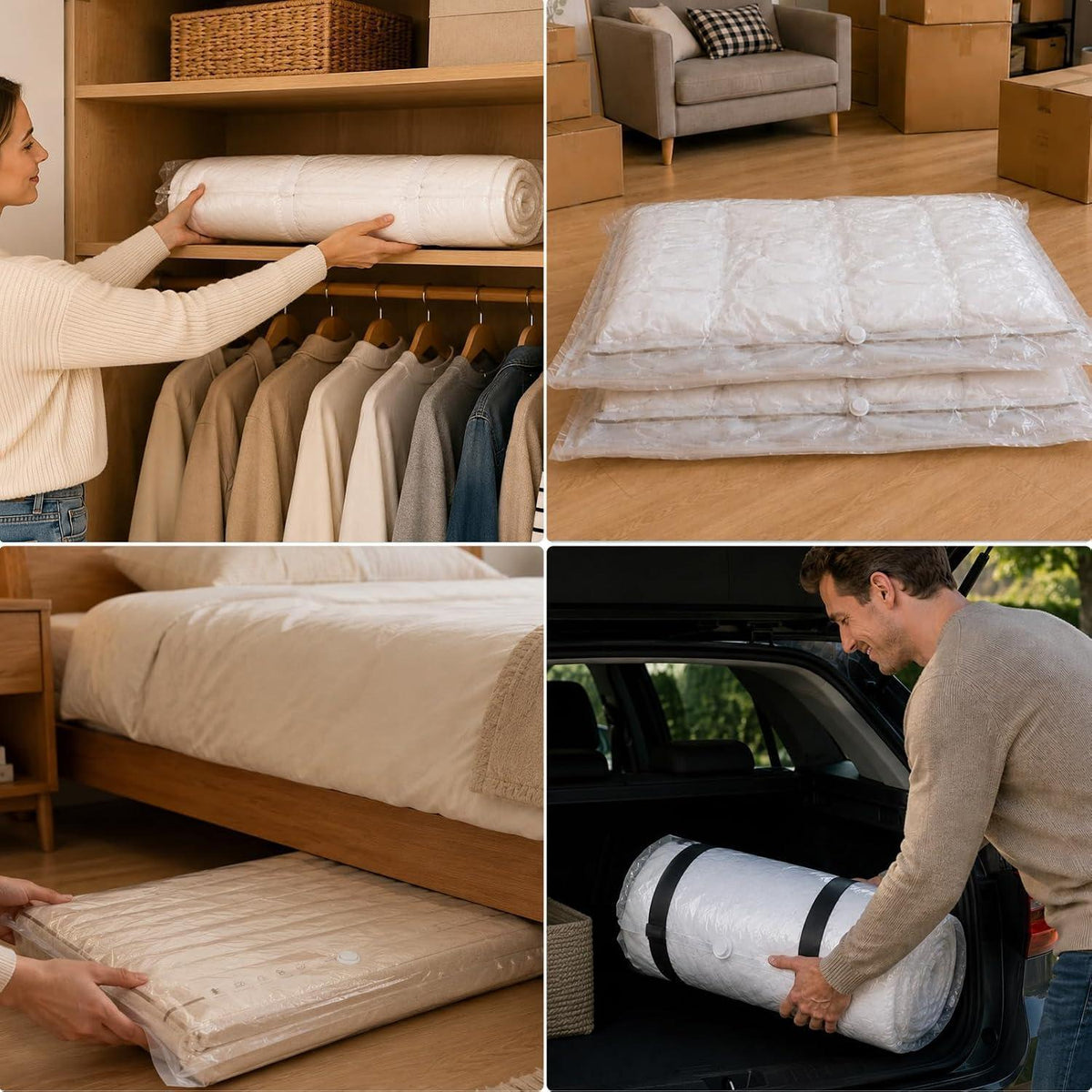 Vakuumbeutel XXL 150x100 cm - 2er Set für Bettwäsche & Kleidung