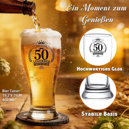 50. Geburtstag Geschenk für Männer – Bier Geschenkset mit Tasche