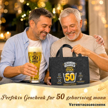 50. Geburtstag Geschenk für Männer – Bier Geschenkset mit Tasche