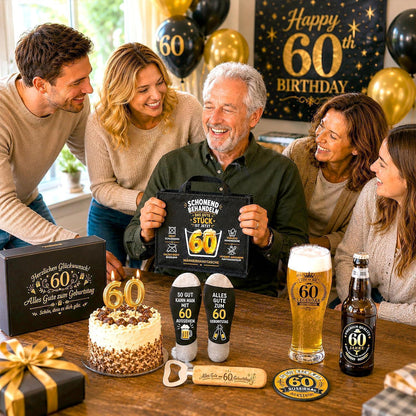 60. Geburtstag Geschenk für Männer – Bier Geschenkset mit Tasche