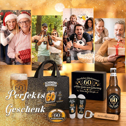 60. Geburtstag Geschenk für Männer – Bier Geschenkset mit Tasche