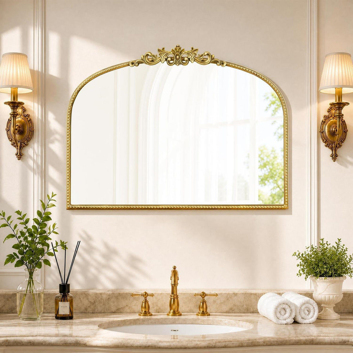 Goldener Vintage Wandspiegel barock 80x60cm