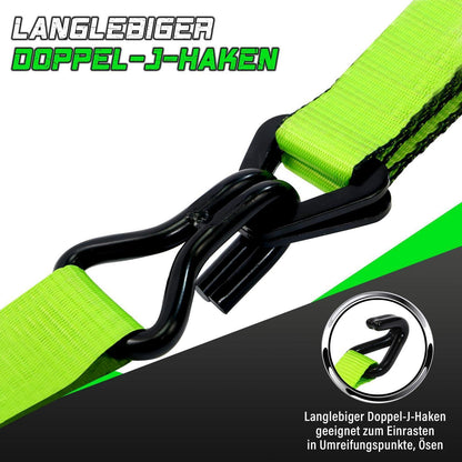 Automatischer Spanngurt 3,6m mit J-Haken (4er-Pack)