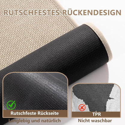 Rutschfester Badezimmerteppich 43x61 cm – Beige (2er-Pack)
