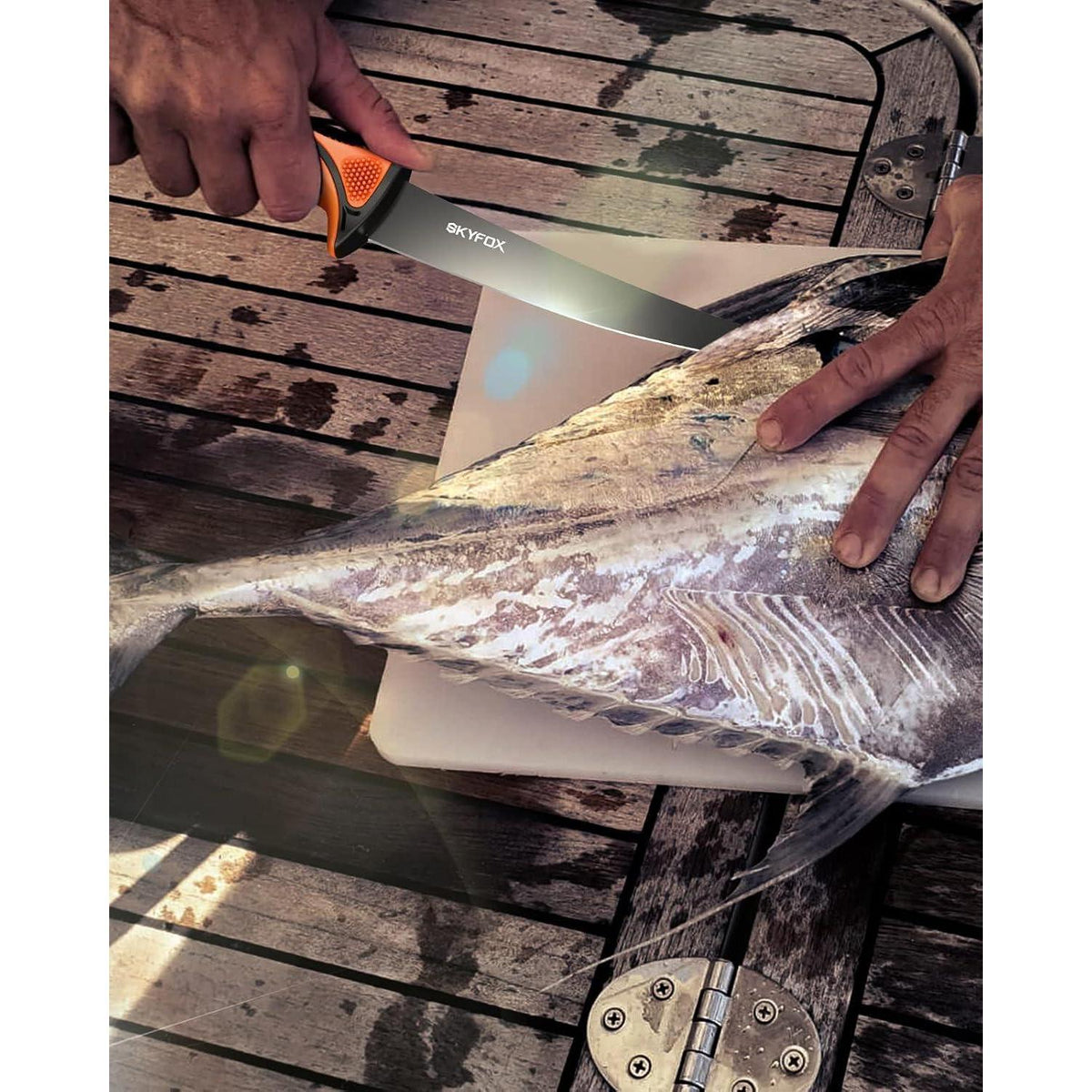 Filetiermesser Set 20.5cm | Fischmesser & Ausbeinmesser | Mit Messerschärfer