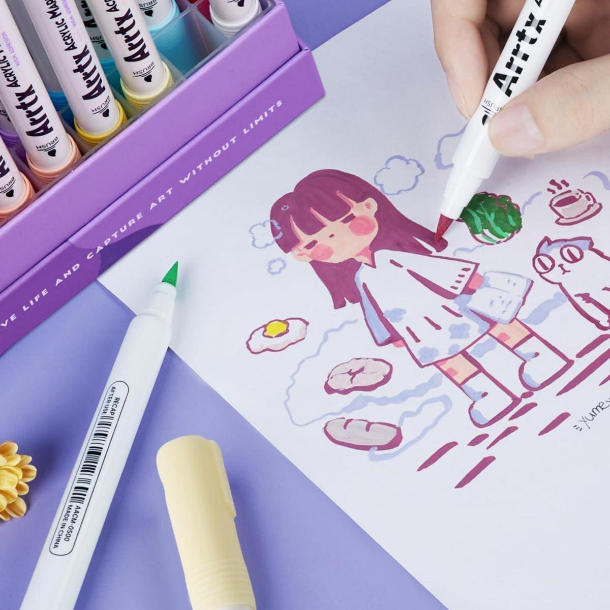 Acrylstifte Set 30 Farben – Pinselspitzen für Steine, Keramik & mehr