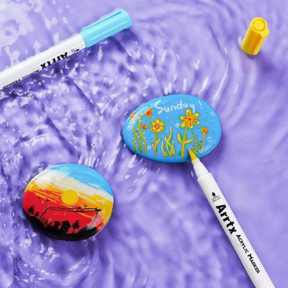 Acrylstifte Set 30 Farben – Pinselspitzen für Steine, Keramik & mehr