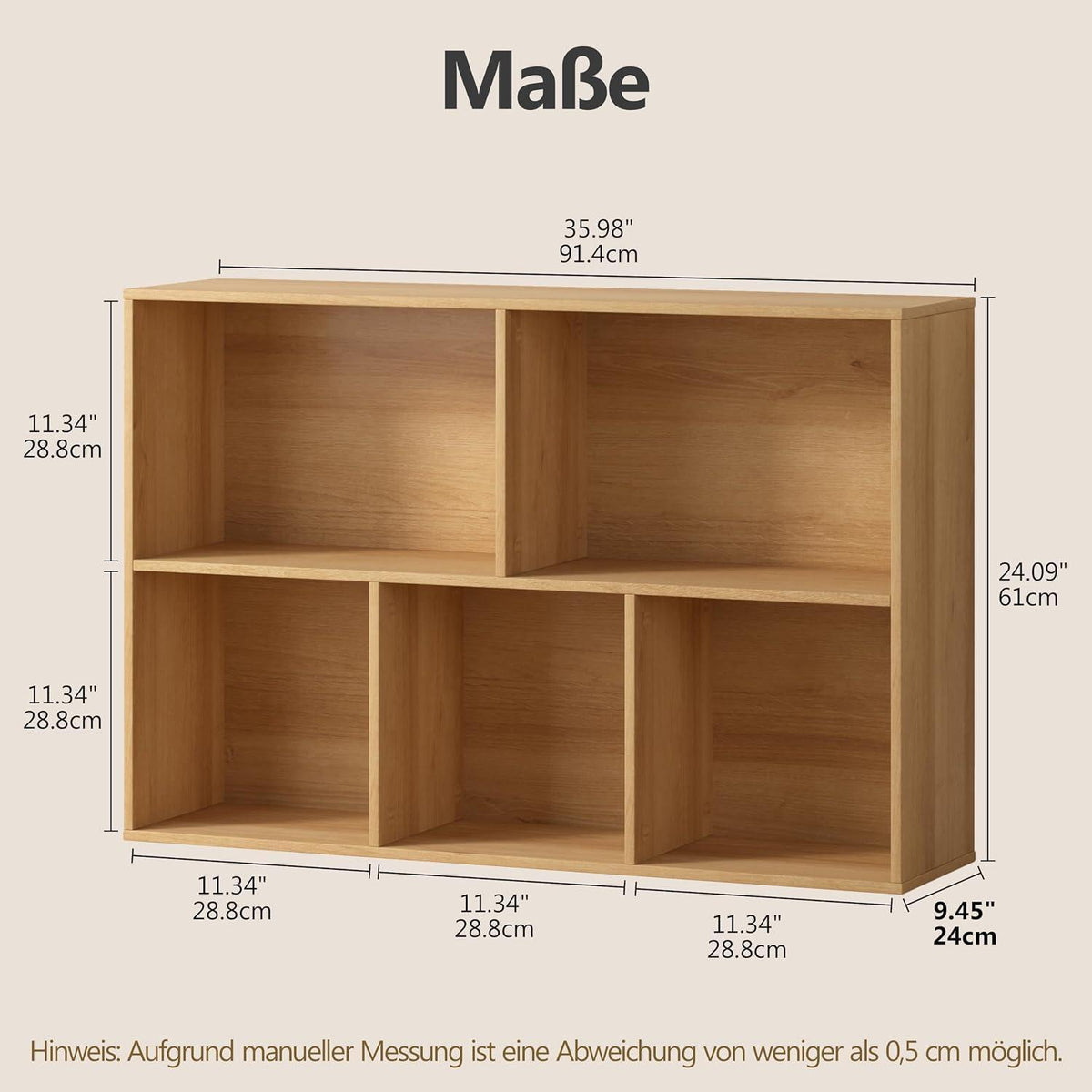 Würfelregal Holz 5 Fächer – Bücherregal & Raumteiler