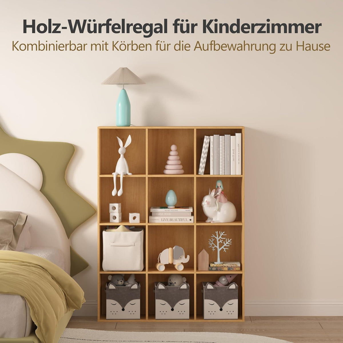 Würfelregal Holz 5 Fächer – Bücherregal & Raumteiler