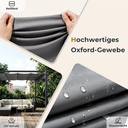 LEADZM Pergola 3x4m – Freistehender Pavillon mit Schiebedach