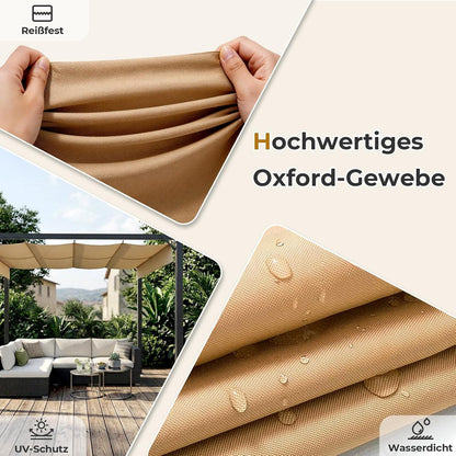 LEADZM Pergola 3x4m – Freistehender Pavillon mit Schiebedach