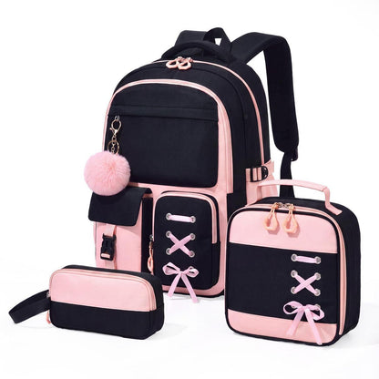 Schulrucksack Set Mädchen 3-7 Klasse | Leicht, Rosa & Schwarz