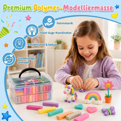 Polymer Clay Set 48 Farben – Modelliermasse für Schmuck & DIY