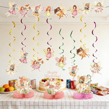 Feen Geburtstag Deko Set | Girlande & Deko für Märchenparty