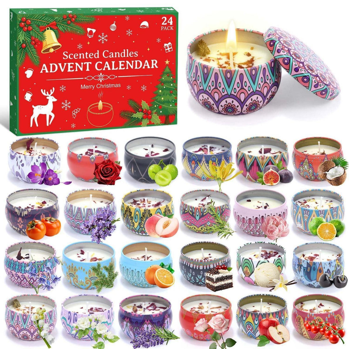Adventskalender Duftkerzen 2026 – 24 Weihnachtsdüfte für Frauen