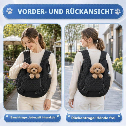 Hundetragetasche bis 10kg – Freihändig & Verstellbar