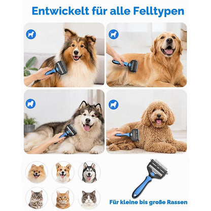 3-in-1 Unterwollbürste für Hunde & Katzen – Fellwechselpflege