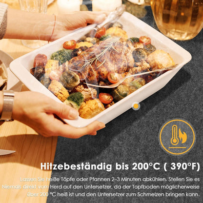 Filz Tischläufer Anthrazit 100x30 cm Hitzebeständig