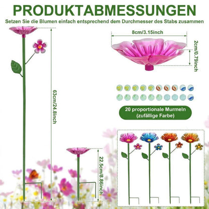 Bienentränke 4er Set mit Glasperlen – Insektentränke für Garten & Balkon