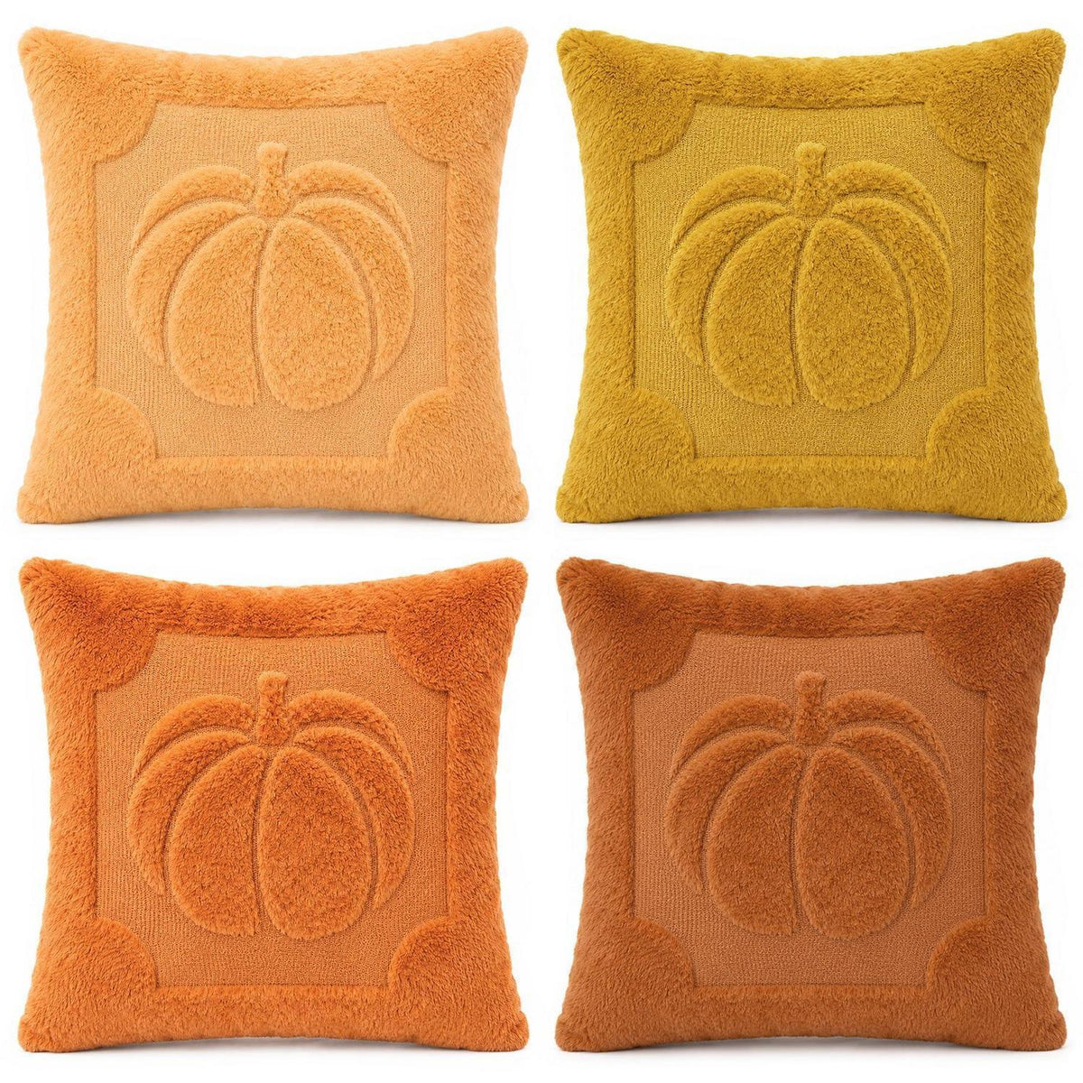 4er-Set Herbstkissenbezüge 40x40cm Kürbisdeko