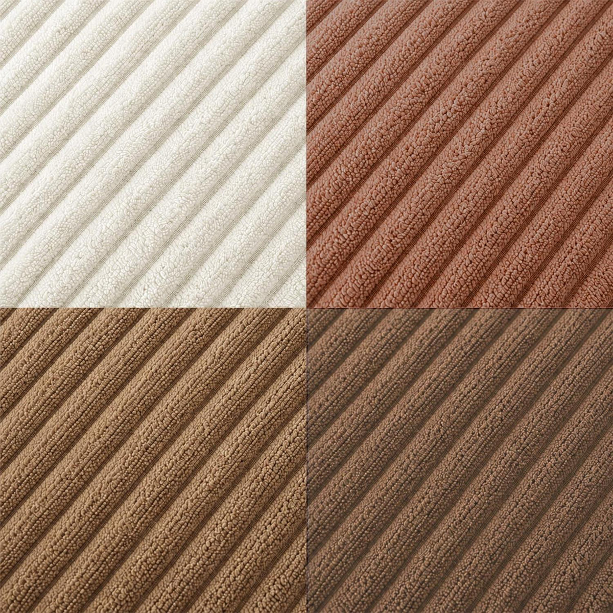 Kordsamt Kissenbezüge 4er Set 45x45 cm Brown Gestreift