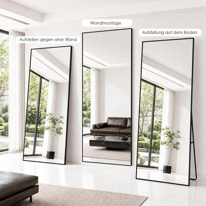 Großer Ganzkörperspiegel 198x89cm – Stand- & Wandspiegel Schwarz
