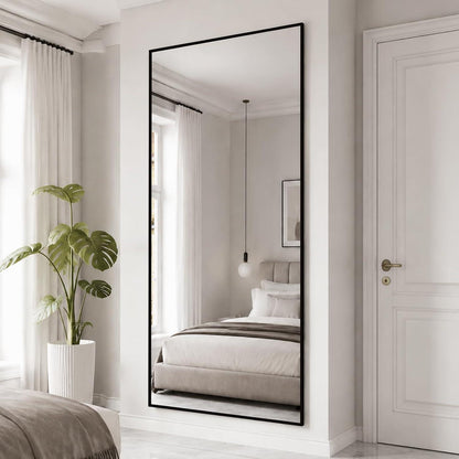 Großer Ganzkörperspiegel 198x89cm – Stand- & Wandspiegel Schwarz