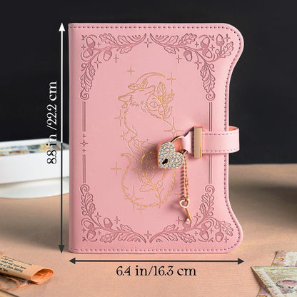 Notizbuch mit Schloss & Schlüssel – Fuchs Design A5