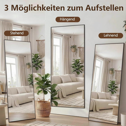 Ganzkörperspiegel 171x76cm – Stand- & Wandspiegel Schwarz