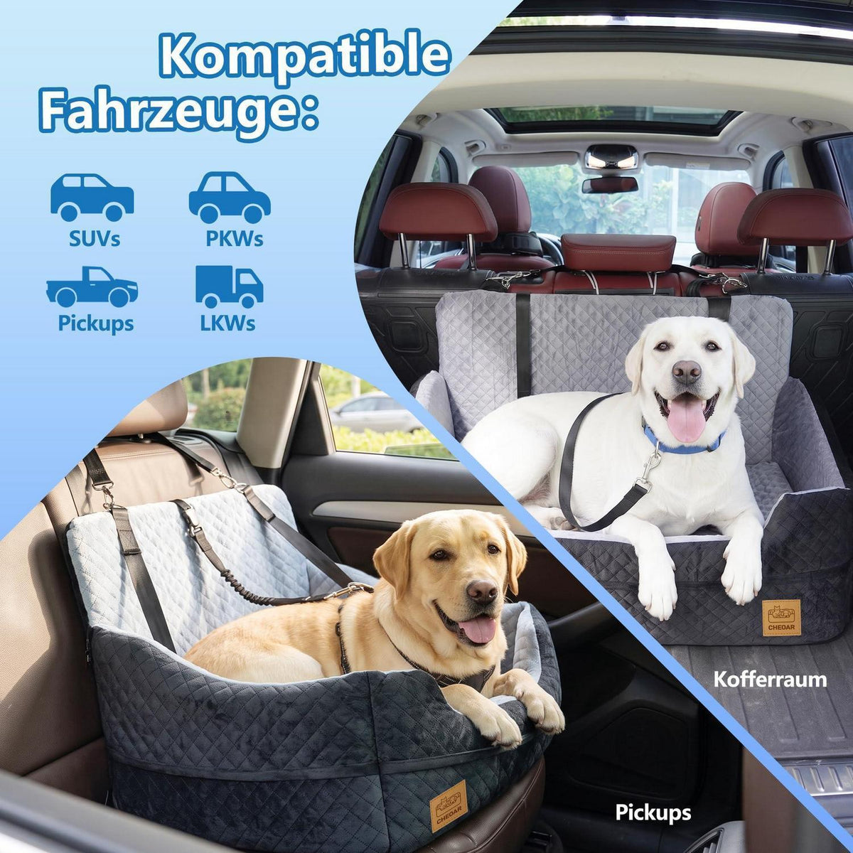 Hundesitz Auto Memory Foam – Komfortabel & Sicher für Große Hunde