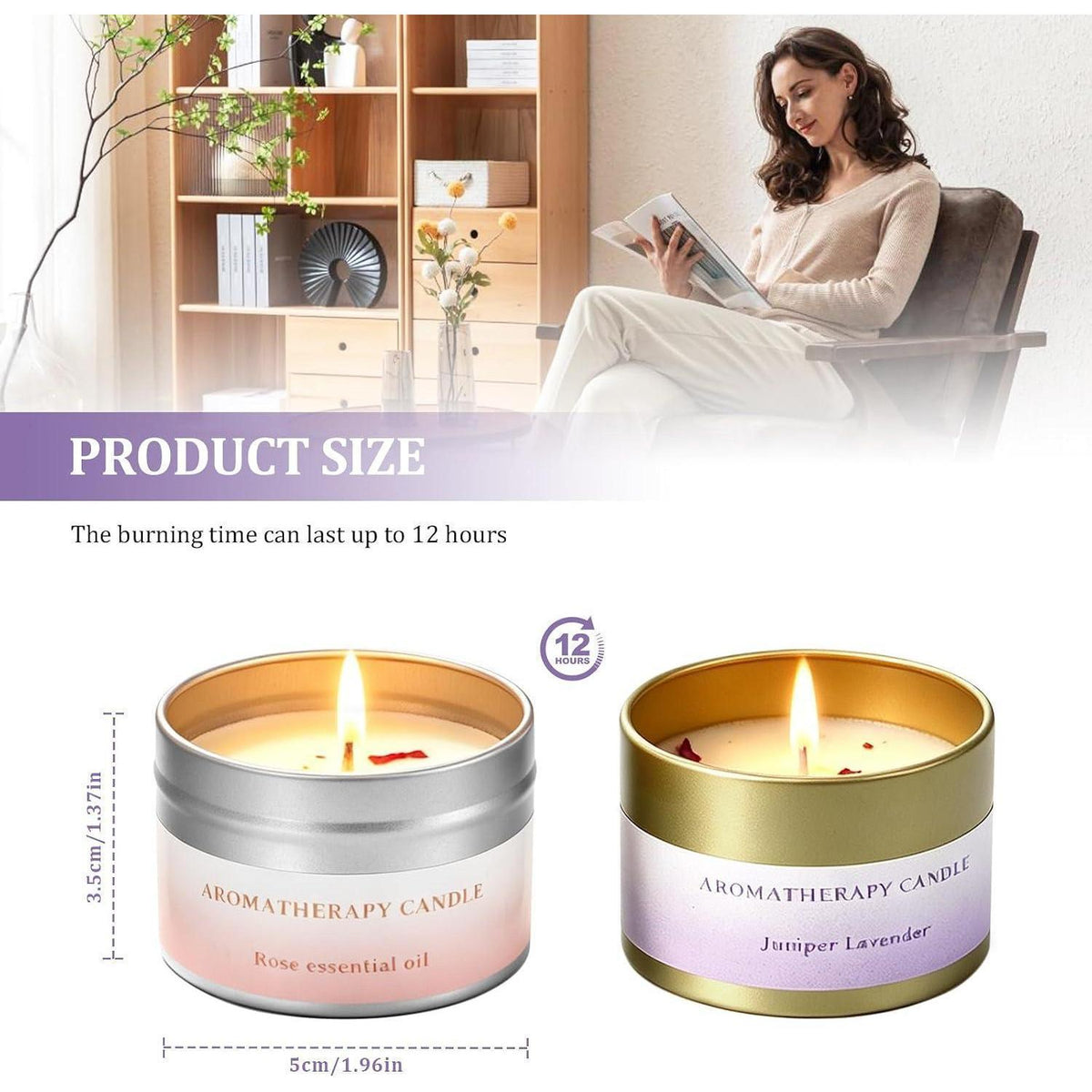 Sojawachs Teelichter Set 6er-Pack - Duftkerzen Geschenkset für Frauen