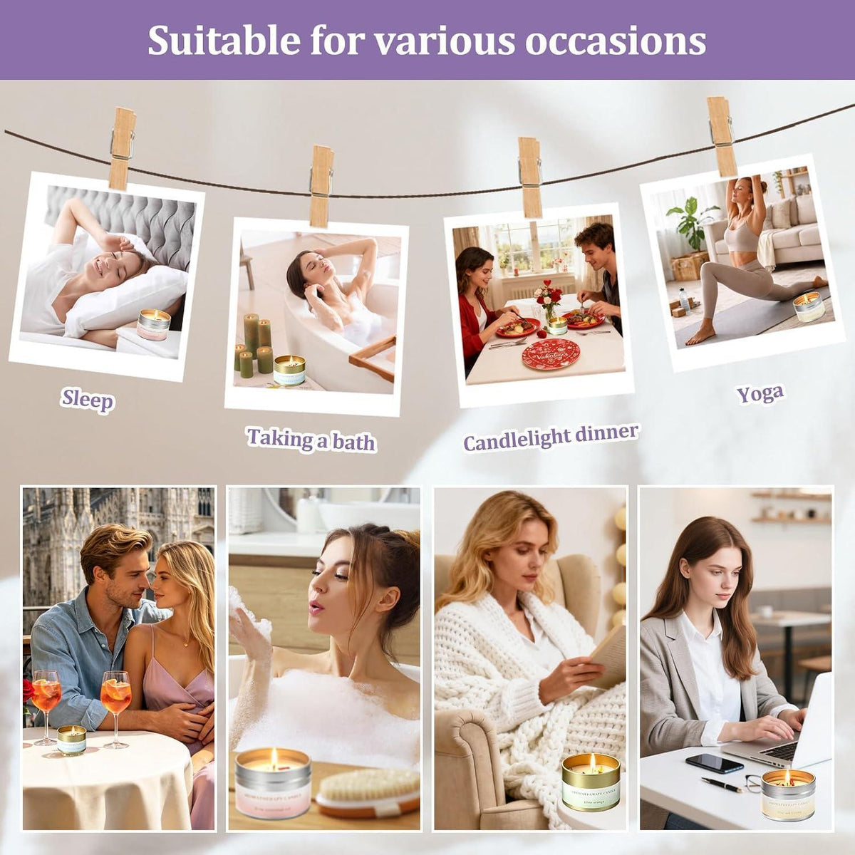 Sojawachs Teelichter Set 6er-Pack - Duftkerzen Geschenkset für Frauen