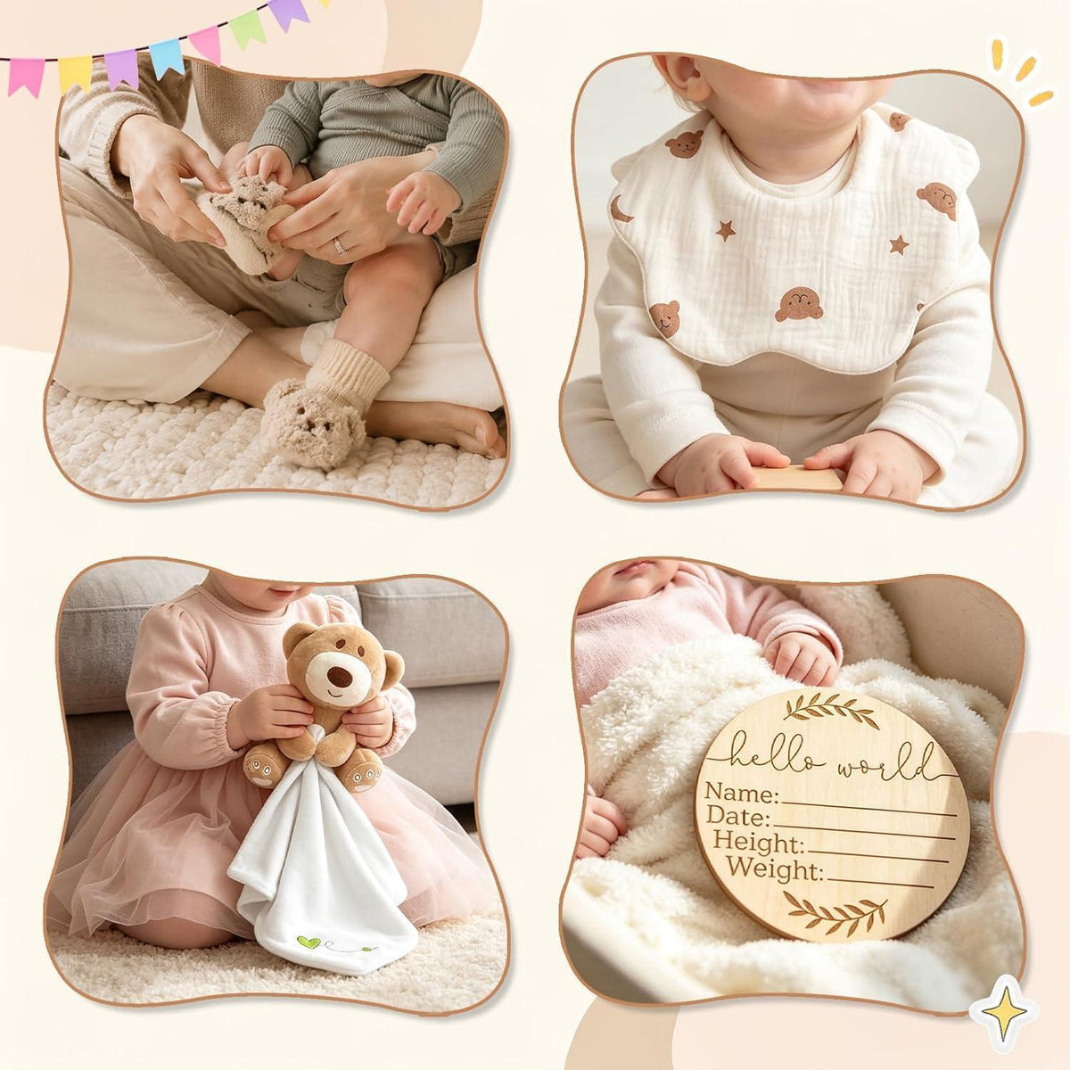 Baby Geschenkset 10-teilig für Neugeborene Jungen & Mädchen
