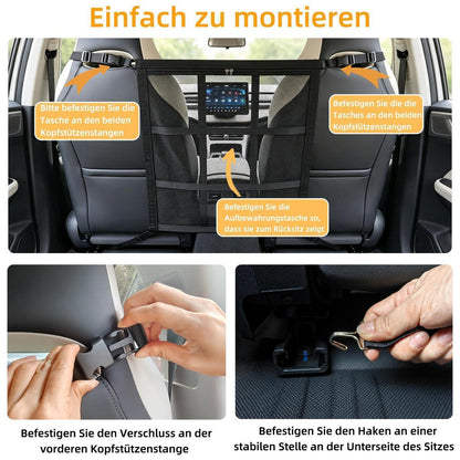 Hundegitter Auto mit Tasche & Netz – 65x59cm Mittel
