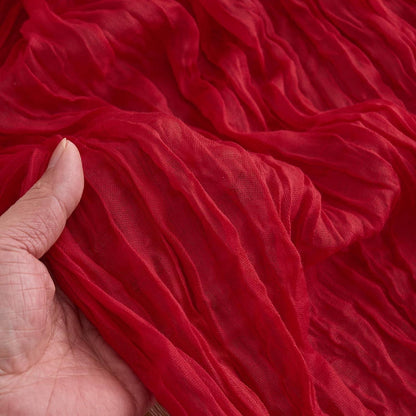 6x Tischläufer Boho Gaze 90x300cm Rot – Rustikale Tischdeko
