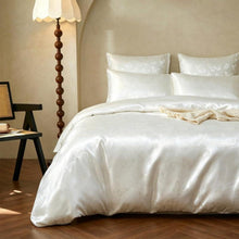 Satin Bettwäsche Set 220x240cm Beige mit Kissenbezügen