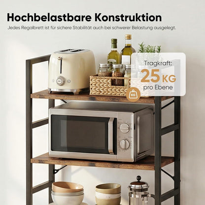 5-Ebenen Bücherregal | Standregal für Küche & Wohnzimmer