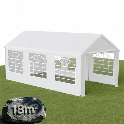 Partyzelt 3x6m Weiß – Wasserdicht & Stabil für Garten & Events