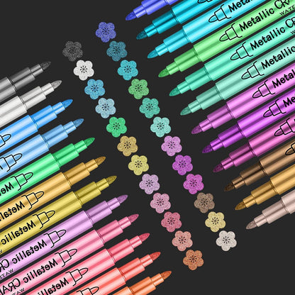 Metallic Marker Stifte Set – 24 Farben für Scrapbooking & DIY