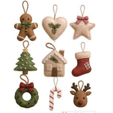 Weihnachtsbaum-Anhänger Filz 8er-Set | Handgemacht & Rustikal