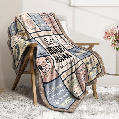 Personalisierte Kuscheldecke für Hundemamas – Weich & Flauschig