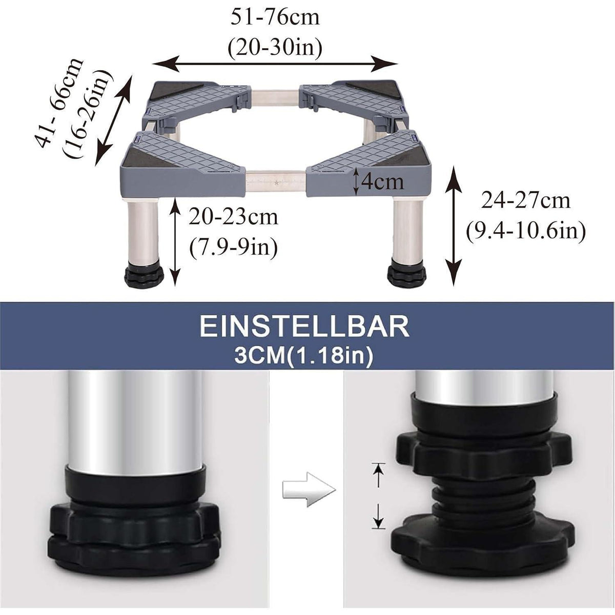 Kühlschrank Sockel Höhenverstellbar Grau – Stabil & Ergonomisch