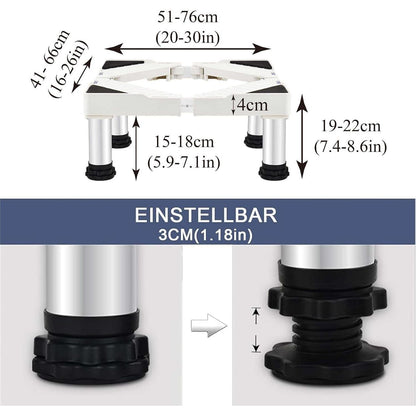 Höhenverstellbares Untergestell für Gefrierschrank – 4cm Sockel, Weiß