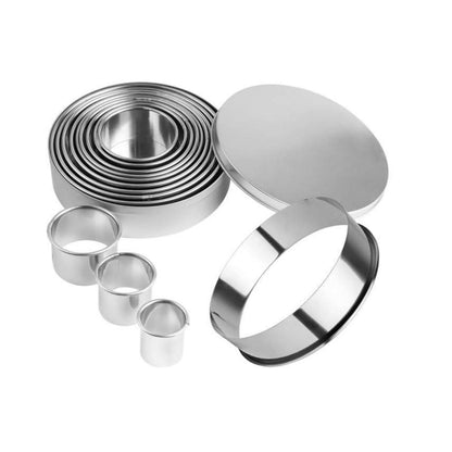 Edelstahl Ausstechformen 12er Set Rund für Kekse & Donuts